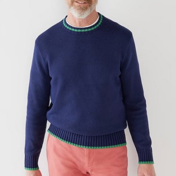J. Crew Heritage cotton tipped sweater L - Picture 2 of 9